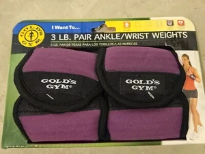 Gold's Gym 3lb Pair Ankle Wrist Weights Purple 2×1.5 LB New in Packaging - Picture 1 of 2
