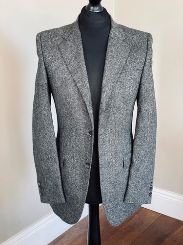 GIACCA BLAZER UOMO BURBERRY GRIGIO TESTURIZZATO UK 38R EU48