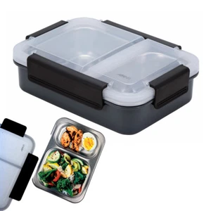 100% Genuine! AVANTI 2 Compartment Lunch Box 800 ml Grey 23 x 16.5 x 7 cm! - Bild 1 von 4