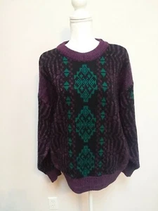 Damen 90er Azteken Pullover Pulli von Basic Trends Größe L - Bild 1 von 8