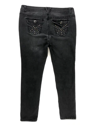 Faith By Forever 21 Skinny Jeans Women’s Plus Size 16 Black Stretch Embellished - Image 1 of 4