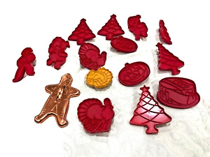 V15 /13 TUPPERWARE Red Plastic COOKIE CUTTERS Christmas Easter Halloween vintage
