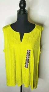 RXB Womens Green Lace Front Sleeveless Tunic Tank Top Sz XXL Brand New - Picture 1 of 9