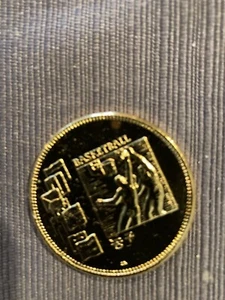 1988 Seoul Korea Summer Olympic Games Coin Basketball Gold On Copper Coin - Picture 1 of 2