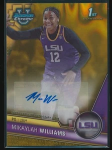 Mikaylah Williams 2023 Bowman University Chrome Gold Jersey Number Auto 12/50 - Picture 1 of 2