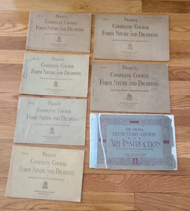 1890-1894 Prang's Complete Course In Form Study & Drawing-School Books - 6 vols+ - Picture 1 of 2