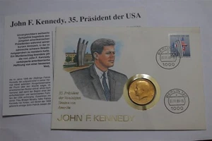 🧭 🇺🇸 USA HALF DOLLAR 1976 D GOLD PLATED COIN COVER B62 #512 - Picture 1 of 5