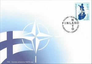 Finlandia Únete a la OTAN Suomi Cubierta de Bandera Estonia Estonia Estonia Estonia Viro Como Nueva Cubierta FDC 2023 - Imagen 1 de 1