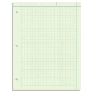 Engineering Computation Pad Colla Top Graph Regola sul retro Carta Tinta Verde 8-1/2 - Foto 1 di 7