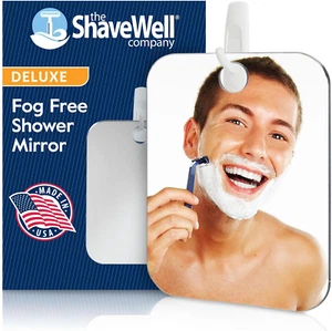 Deluxe Anti-Fog Shaving Mirror | Fogless Hanging Bathroom Shower Mirror with Han - Picture 1 of 7