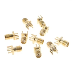 10 Pcs SMA Female Jack Solder Edge 1.6mm Space PCB Mount Straight RF Connector - Zdjęcie 1 z 8