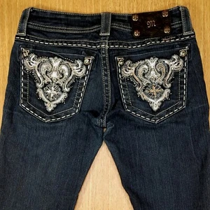MISS ME Jeans SKINNY JE5341S12L 25x31 Thick Stitch Embellished XLNT EUC* W052020 - Picture 1 of 2