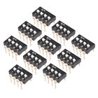 10pcs Black DIP Switch 1 2 3 4 Positions 2.54mm Pitch for  Breadboards PCB