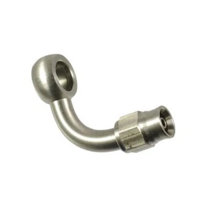Stainless 11.2mm 7/16 Eye Banjo Hose Ends AN-3 90 Degree Brake Motorcycle - Picture 1 of 4