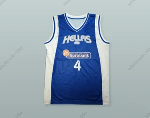 Camiseta deportiva de baloncesto cosida azul Grecia Theodoros Papaloukas 4 PERSONALIZADA S-6XL - Imagen 1 de 3
