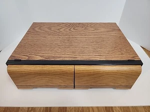 Vintage VHS Tape Faux Wood Two Drawer Storage Cabinet Case Organizer 18 VHS  - Picture 1 of 7