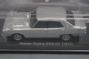 Nissan Skyline 2000 GT 1972 Silver 1/43 Scale Box Mini Car Display Diecast 224 - Picture 1 of 7