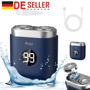 Elektrischer Mini Rasierer Herren, Tragbarer Elektrischer Rotationsrasierer IPX7 - Bild 1 von 13