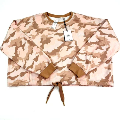 Anthropologie Camo Sweatshirt Women Sz XL The Upside Pink Brown Alena Crew New - Image 1 of 4