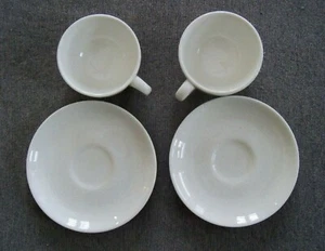 Russell Wright 1960 Vintage Iroquois Casual China White Cup/Saucer Sets (2) - Picture 1 of 7