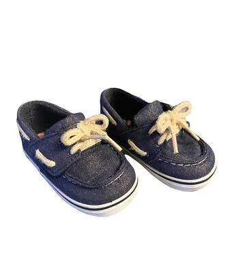 Zapatos vaqueros brillantes Sperry Top Soder bebé niña talla 2M Intrepid Crib Jr. ¡Nuevos! Foto 1 de 4