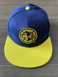 Club America Hat Cap SnapBack Blue Yellow Flat Bill Soccer Football - Picture 1 of 9