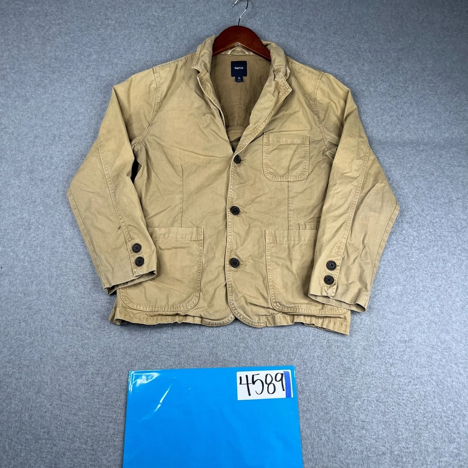 Abrigo Gap Niños 3 Botones Juvenil XL Beige Lona Bolsillos Informal Clásico Foto 1 de 4