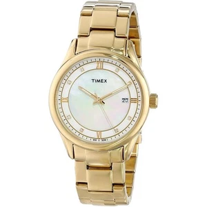 Timex Classic Crystal Gold-Tone Stainless Steel Womens Watch - T2P1489J - Picture 1 of 1