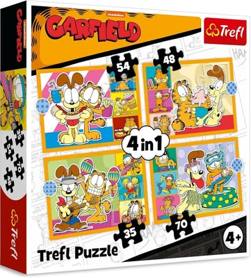 NEW Trefl Jigsaw Puzzle 4 in 1 Pieces 4+ Age Garfield Loves Lasagna - Image 1 of 4
