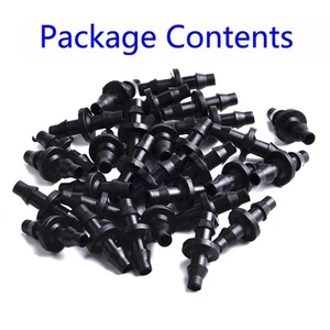 Connector Irrigation New Barbed Set For 4/7mm Black Double Way Drip 1/4" Hose - Picture 1 of 14