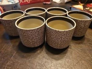 Set of 6 Vintage Otagiri Tea Cups, Cream And Brown Speckled Stoneware Japan, - Picture 1 of 4