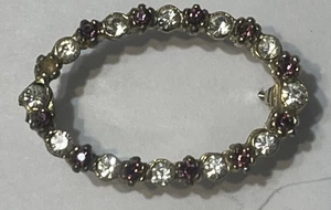 Spilla spilla ovale tono oro cristallo viola e trasparente  - Foto 1 di 2