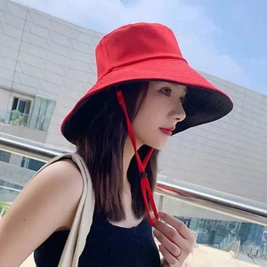 Women Reversible Wide Brim Bucket Sun Hat Foldable Summer Fisherman Cap UK - Picture 1 of 6