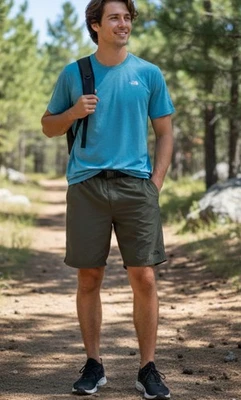 Pantalones Cortos North Face Talla M Utilidad Malla de Agua Forrados Verde Nylon Exterior Gorpcore Foto 1 de 4