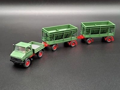 Wiking 1:87 H0 29404 Unimog U 1500 mit zwei Kohleanhängern mit OVP neuwertig - Bild 1 von 4