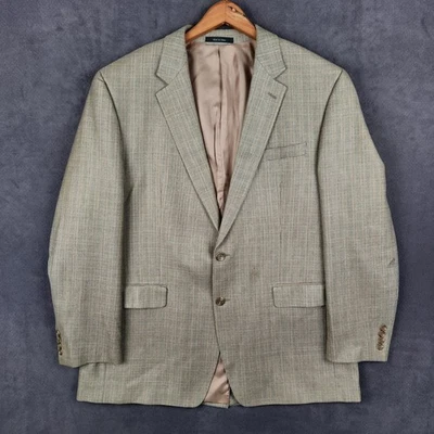 Blazer Chaps Para Hombres 46L Tostado Seda Lana Abrigo Deportivo Chaqueta a Cuadros Dos Botones Foto 1 de 4
