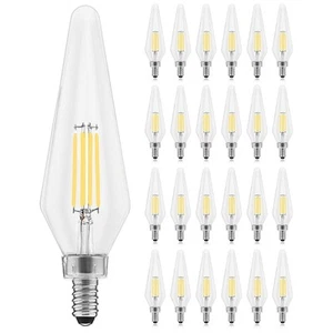 Luxrite E12 Candelabra LED Light Bulbs 60 Watt Equivalent, 4000K Cool White,... - Picture 1 of 7