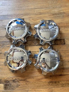 Set of 4 2011-19 GMC Sierra 2500 3500 Chrome OEM Wheel Center Cap # 9597794 - Picture 1 of 4