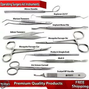 Medical Oral Surgery Instruments Hemostatic Forceps Tissue Scissors Cotton Plier - Picture 1 of 12