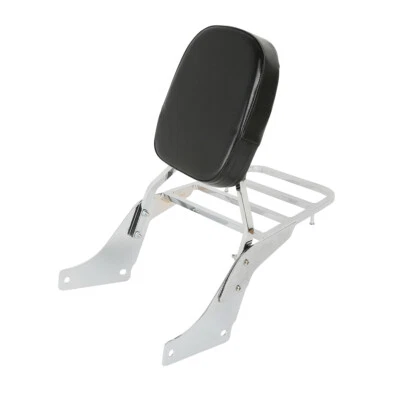 Chrome Backrest Sissy Bar Luggage Rack Fit For Honda Shadow SABRE ACE VT1100 - Image 1 of 4
