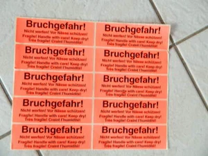 20 Paketaufkleber Etiketten "Bruchgefahr nicht werfen" - Bild 1 von 1