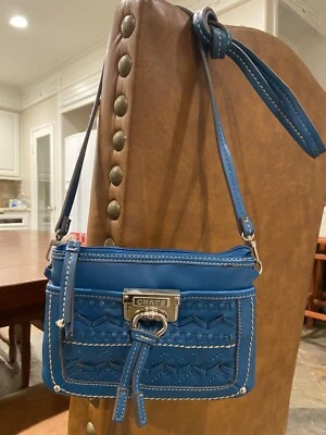 Bolso de Hombro Chaps Ralph Lauren Mujer Pequeño Azul De Colección Buen Estado ¡Lindo! Foto 1 de 4