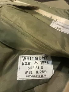 1968 Army Trousers PolyWool Pants Cadet Army Officer Green Size 31 Inches 79cm - Picture 1 of 6