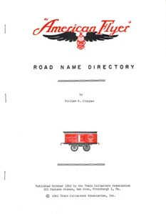 1962 AMERICAN FLYER ROAD NAME DIRECTORY PUBLISHED BY TRAIN COLLECTORS ASSOC. - Picture 1 of 1