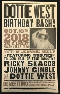 Hatch Show Print Poster Dottie West Birthday Bash October 10 2018 3rd & Lindsley - Picture 1 of 1