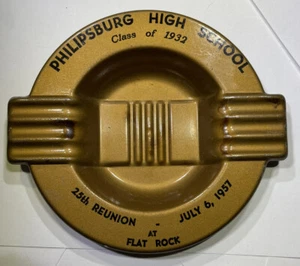 Metal Advertising Ashtray Philipsburg PA High School 25th Reunion Class 1932 #1 - Picture 1 of 3