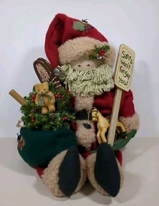 Vintage Santa Claus Sitting Figurine Decor Doll 12" Sitting - Picture 1 of 16