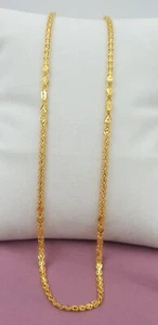 Flexible Smooth Gold Chain 22K Men Necklace Fabulous Design Valentine Gold Gifts - Picture 1 of 8