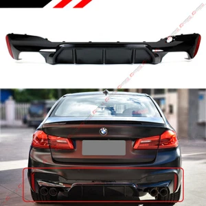 M5 Style Glossy Black Rear Diffuser For 17-23 BMW G30 5 Series W/ M Sport Bumper - Picture 1 of 5