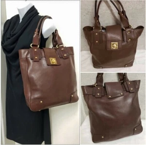Banana Republic Brown Leather Bucket Tote Shoulder Bag - Picture 1 of 7